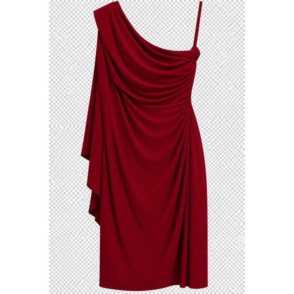 One shoulder red Lauren by Ralph Lauren cocktail dress Size 10